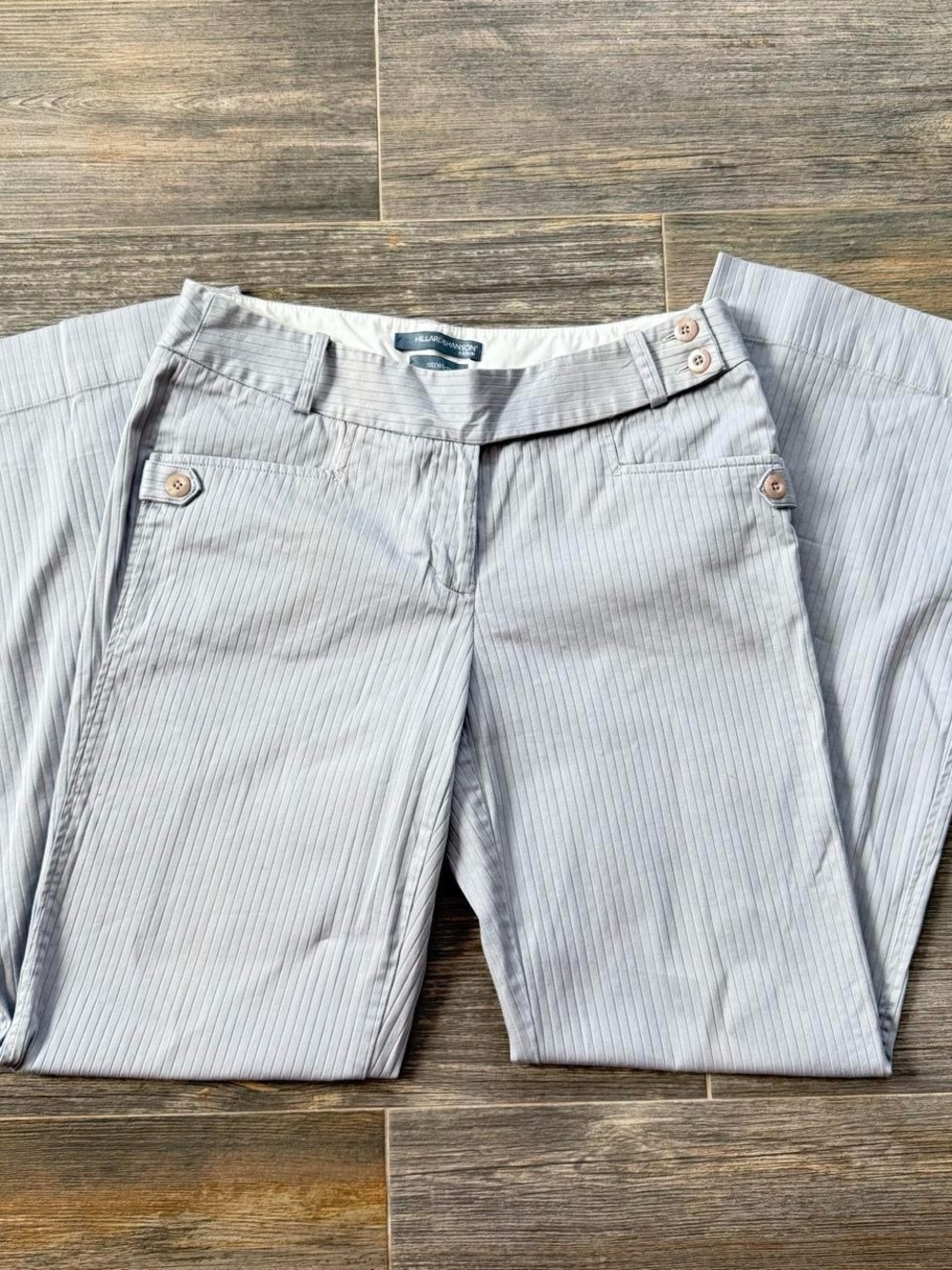 Y2K mid low rise Light Gray Pinstripe Wide-Leg Trousers flare bootcut